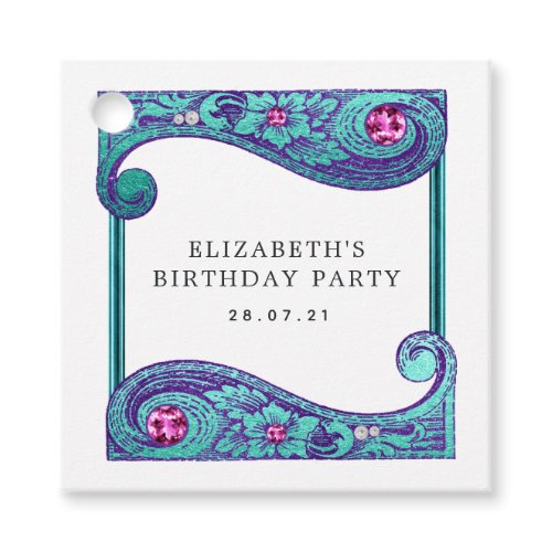 Teal and Purple Mermaid Treasure Ornamental Favor Tags