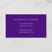 Teal and Purple Peacock Feathers Business Card (Back)