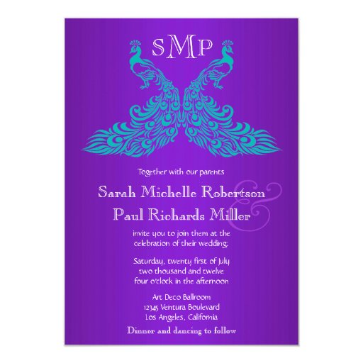 Purple And Teal Wedding Invitations 10