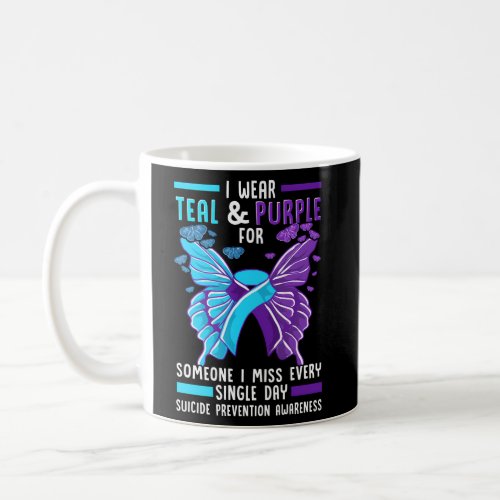 Teal And Purple Ribbon Suicide Prevention Awarenes Coffee Mug