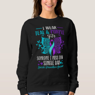 Teal And Purple Ribbon Suicide Prevention Awarenes Sweatshirt