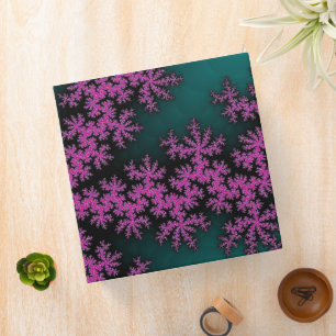 Teal and Purple Snowflake 3 Ring Binder