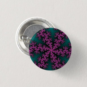 Teal and Purple Snowflake Pinback Button