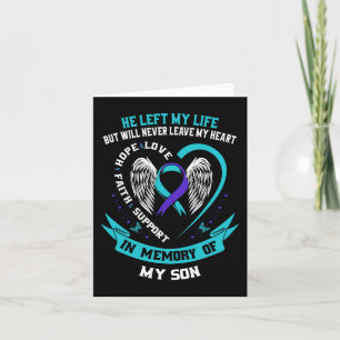 Teal and Purple Suicide Awareness Ribbon In Memory Card