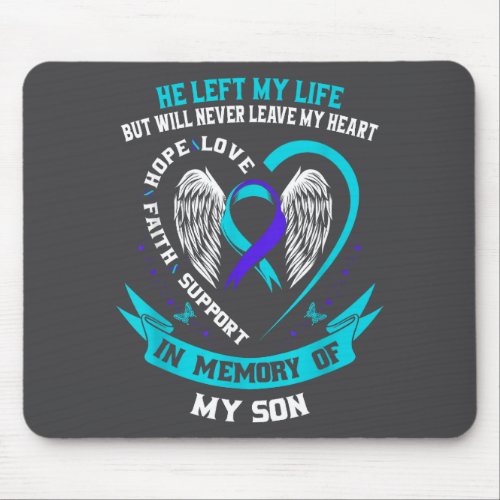 Teal And Purple Suicide Awareness Ribbon In Memory