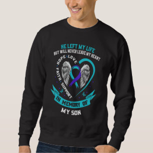 Teal and Purple Suicide Awareness Ribbon In Memory Sweatshirt