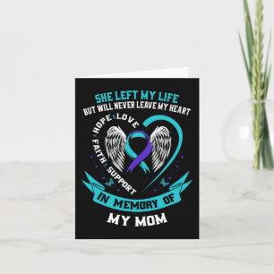 Teal and Purple Suicide Awareness Ribbon Mom Memor Card