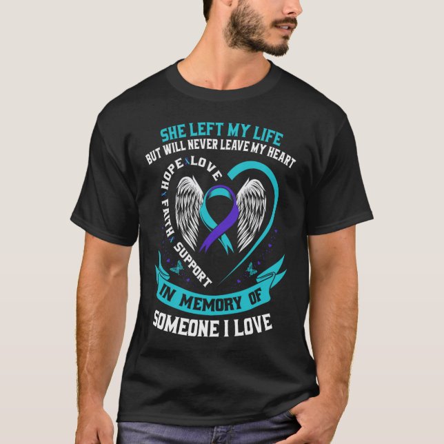 Teal And Purple Suicide Awareness Shirt Someone I  (Front)