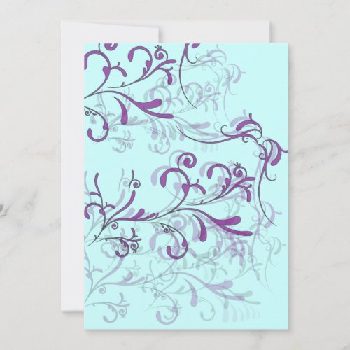 Teal and Purple Swirl Invitations