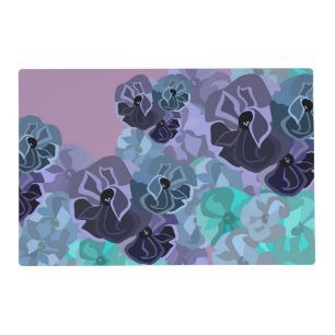 Teal and Purple Tapestry Style Vintage Floral Placemat