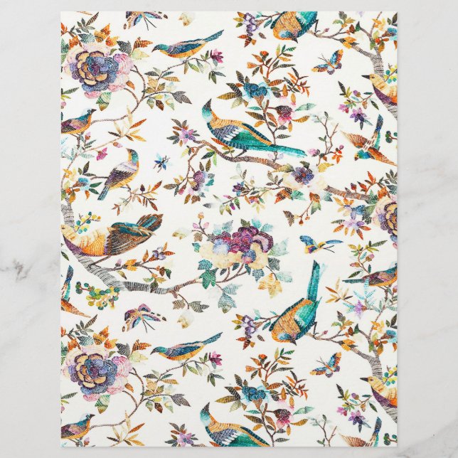 Teal and purple vintage birds (Front)