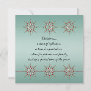 Teal and Red Christmas Ornaments Party Invite