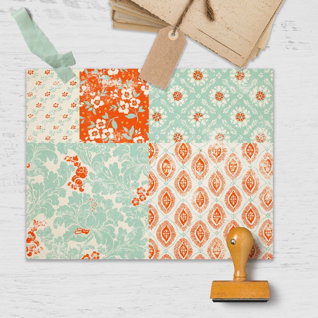 Teal and Red Patchwork Junk Journal Scrapbook (Creator Uploaded)