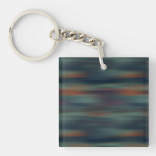 teal and red streaks abstract keychain