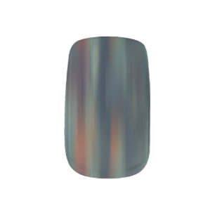 teal and red streaks abstract minx nail art