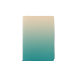 Teal and sand yellow gradient passport holder