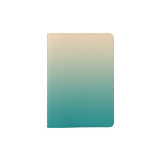 Teal and sand yellow gradient passport holder