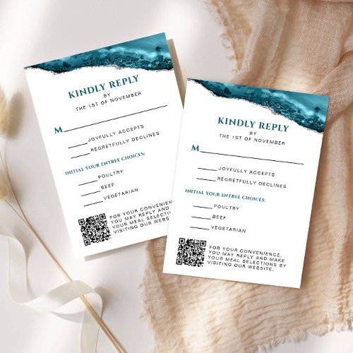 Teal and Silver Agate Bat Mitzvah QR Code Vertical