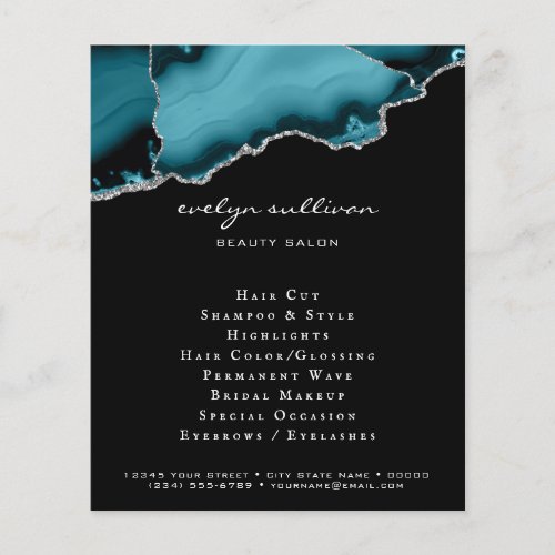 teal and silver agate flyer