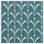 Teal and silver Art Deco Style Fabric