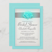 Teal and Silver Bridal Shower Invitations (Front/Back)