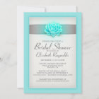 Teal and Silver Bridal Shower Invitations