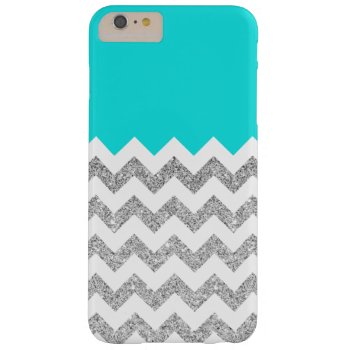Teal And Silver Faux Glitter Chevron Barely There Iphone 6 Plus Case by PastelCrown at Zazzle