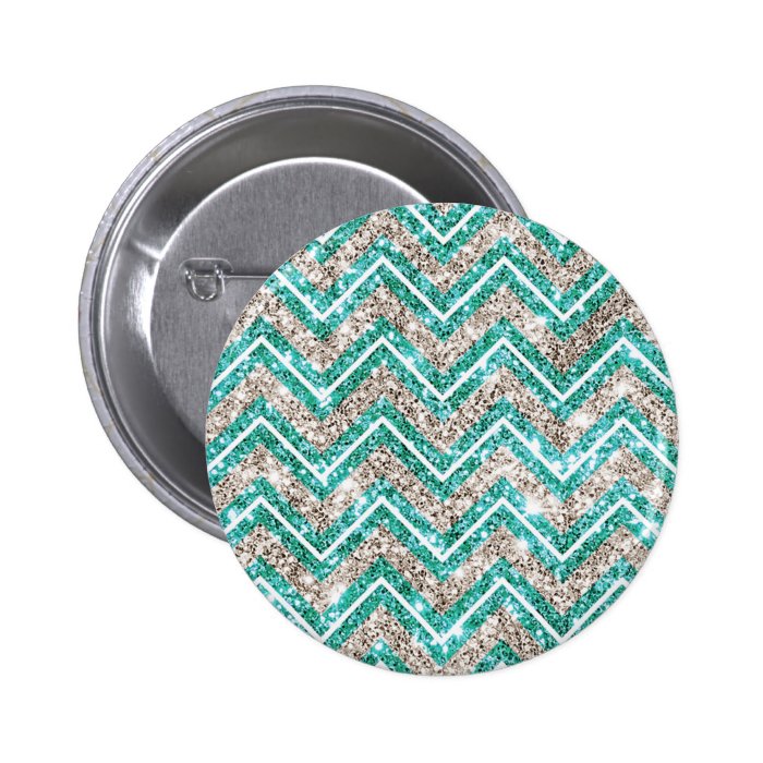 Teal and silver glittery chevron pattern. pin