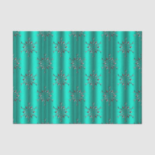 Teal and Silver Stars Christmas Tissue Paper