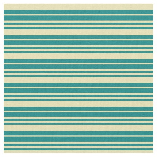 Teal and Tan Lined/Striped Pattern Fabric