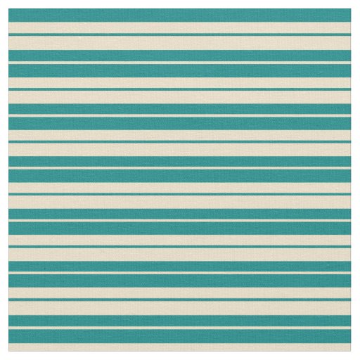 Teal and Tan Pattern of Stripes Fabric