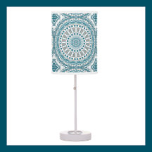 Teal and Taupe Radiant Mandala Pattern