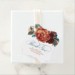 Teal and Terracotta Floral Wedding Thank You Favor Tags<br><div class="desc">Pampas grass and terracotta and teal blue flowers exotic wedding favor tags</div>