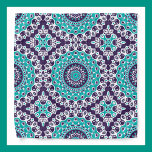 Teal and Violet Modern Mandala Pattern Bandana
