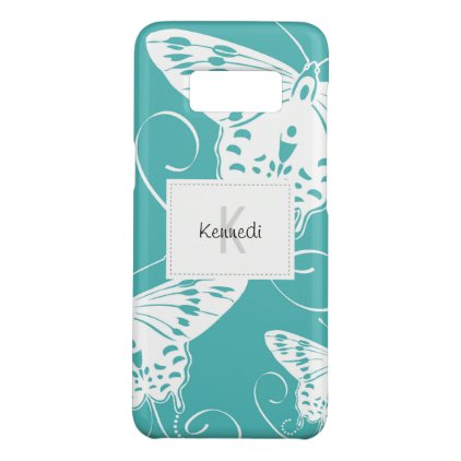 Teal And White Butterfly Design | Phone Cases