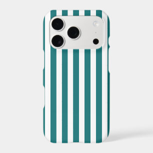 Teal and white candy stripes iPhone 17 pro case