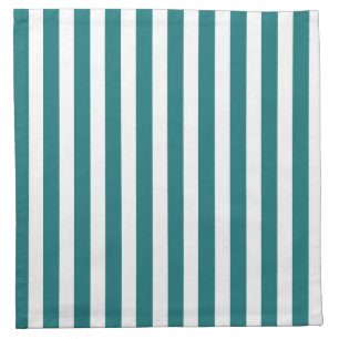 Teal and white candy stripes cloth napkin