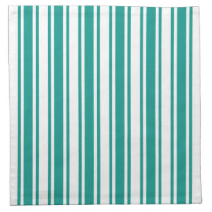 Teal and white candy stripes cloth napkin
