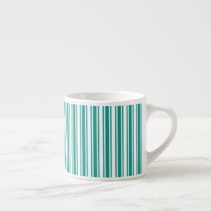 Teal and white candy stripes espresso cup