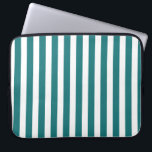 Teal and white candy stripes laptop sleeve<br><div class="desc">Teal and white candy stripes</div>