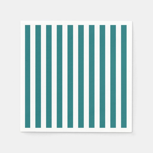 Teal and white candy stripes napkins (Front)