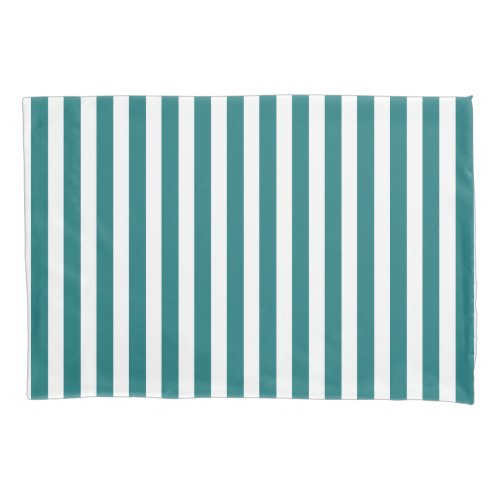 Teal and white candy stripes pillow case