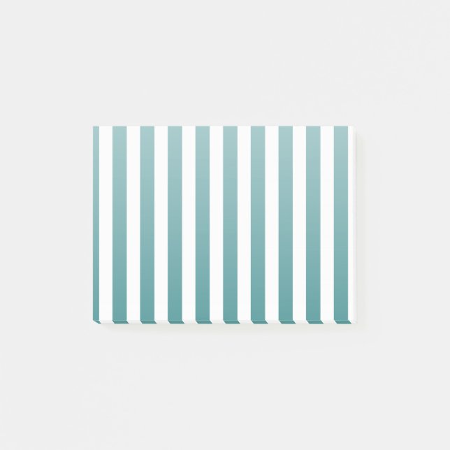 Teal and white candy stripes post-it notes (Front)