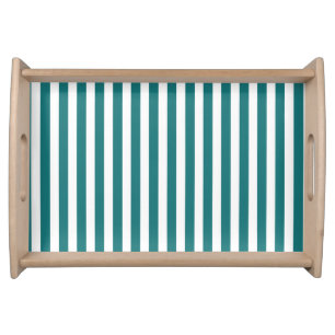 Teal and white candy stripes serving tray
