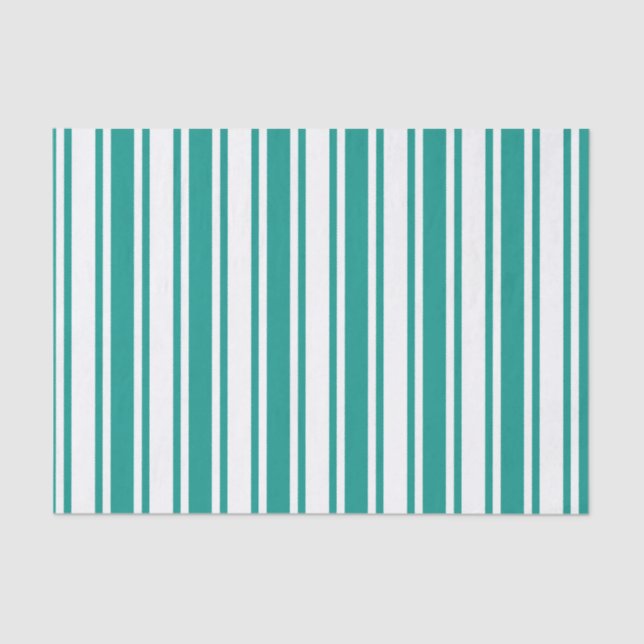 Teal and white candy stripes tissue paper (Front)