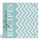 Teal and white chevron pattern recipe binder book