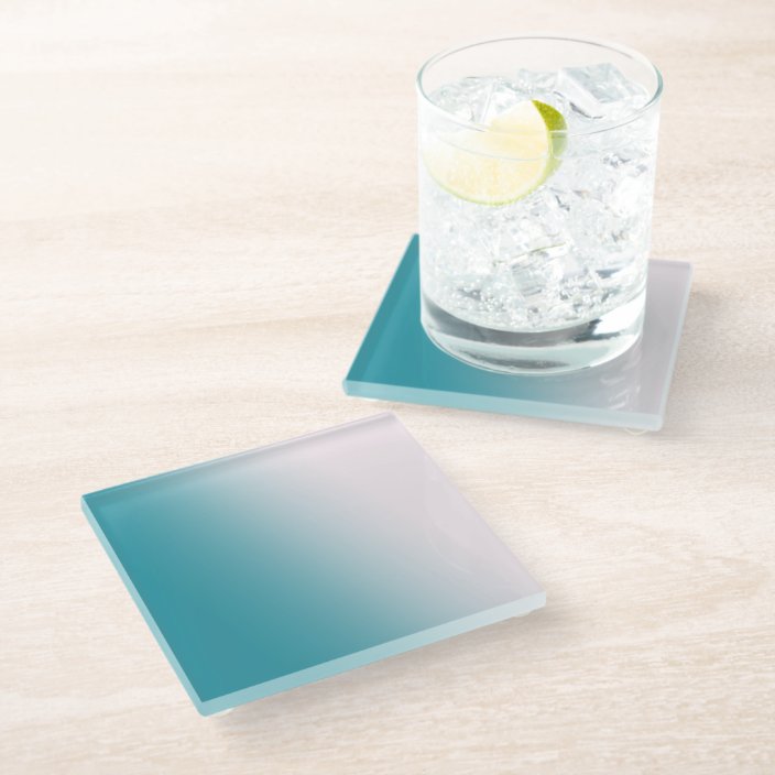 teal glass coasters