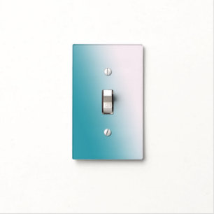 Teal and White Gradient Light Switch Cover