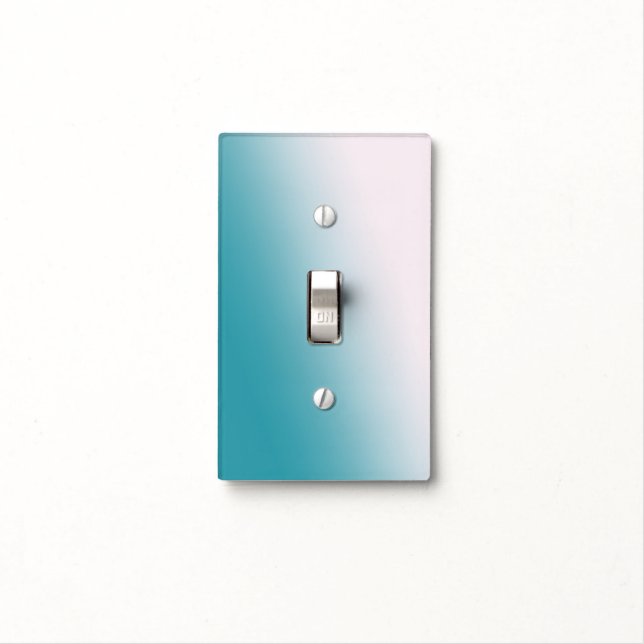 Teal and White Gradient Light Switch Cover (In Situ)