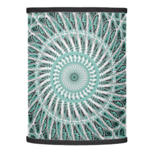Teal and White Mandala Lamp Shade